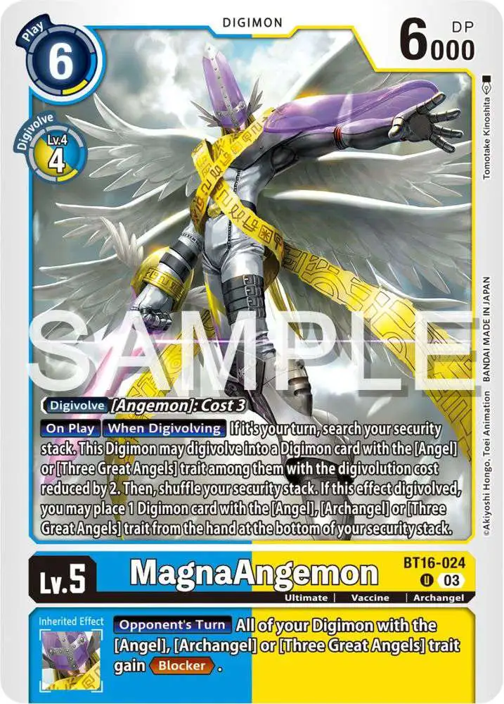 Digimon Trading Card Game Beginning Observer Uncommon MagnaAngemon BT16-024