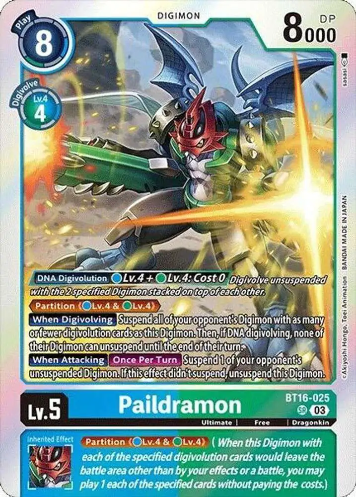 Digimon Trading Card Game Beginning Observer Super Rare Paildramon BT16-025