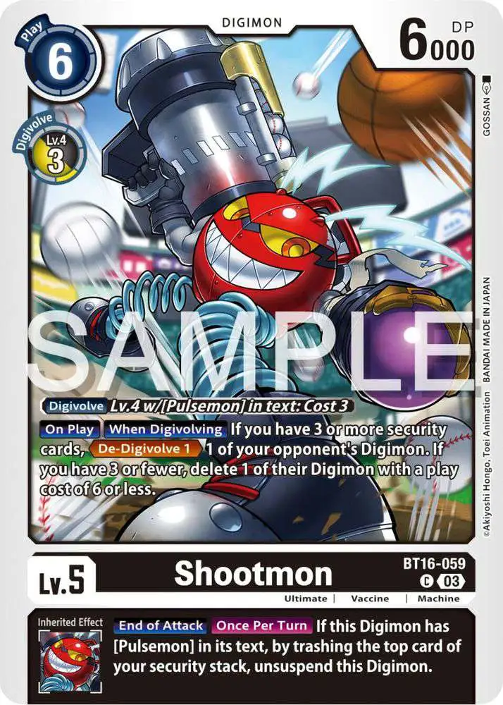 Digimon Trading Card Game Beginning Observer Common Shootmon BT16-059