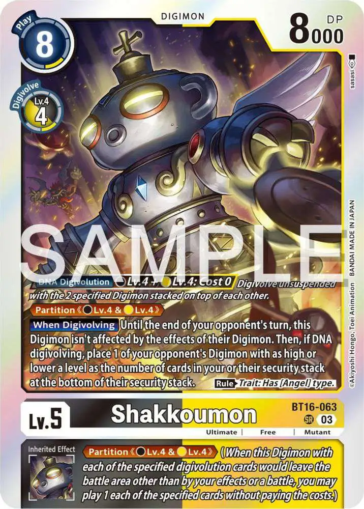 Digimon Trading Card Game Beginning Observer Super Rare Shakkoumon BT16-063