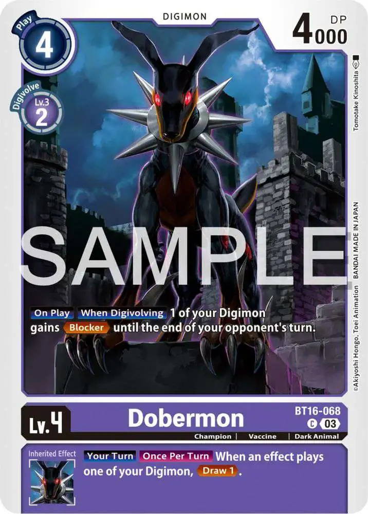 Digimon Trading Card Game Beginning Observer Common Dobermon BT16-068