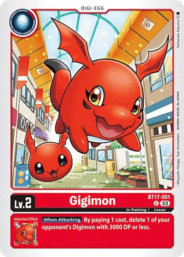 Digimon Trading Card Game Secret Crisis Uncommon Gigimon BT17-001