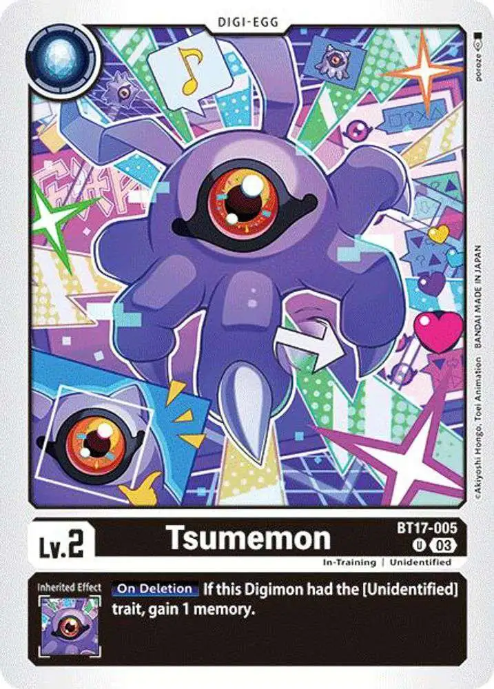 Digimon Trading Card Game Secret Crisis Uncommon Tsumemon BT17-005