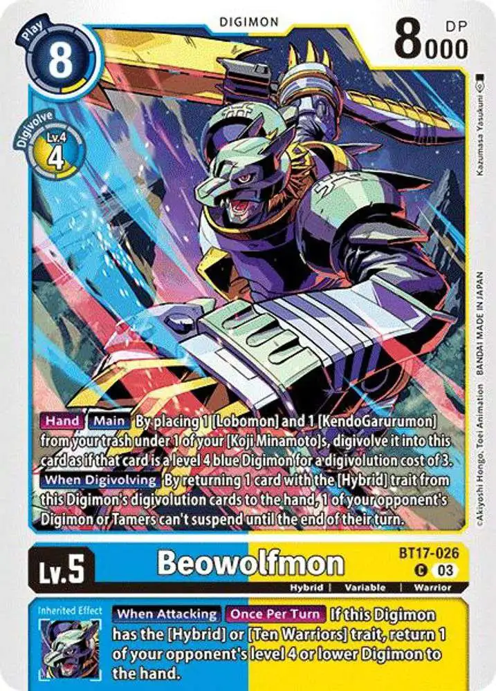 Digimon Trading Card Game Secret Crisis Common Beowolfmon BT17-026