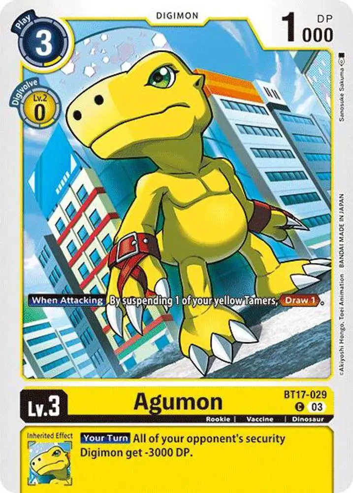 Digimon Trading Card Game Secret Crisis Common Agumon BT17-029