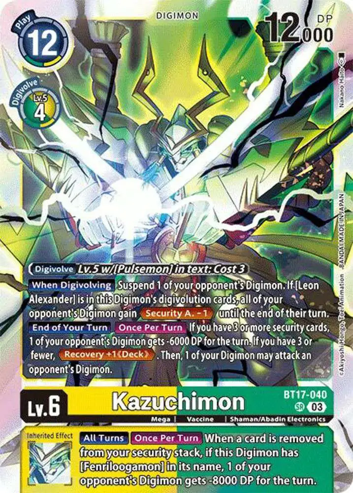 Digimon Trading Card Game Secret Crisis Super Rare Kazuchimon BT17-040