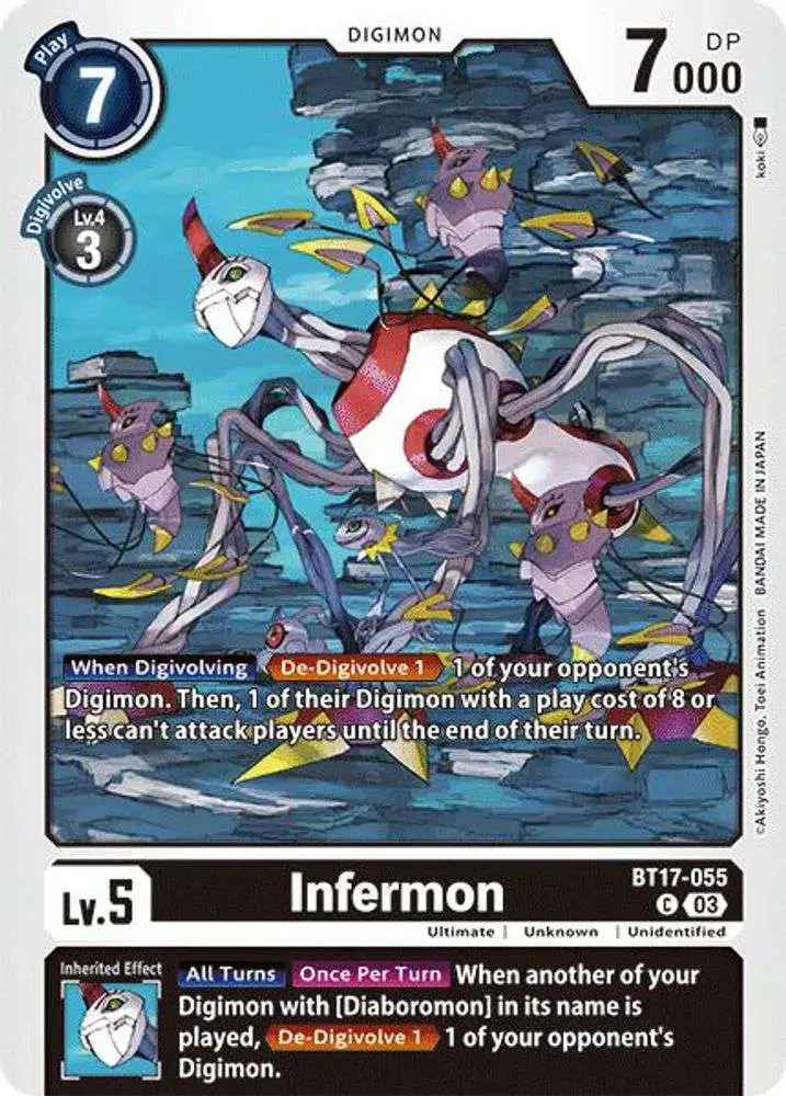 Digimon Trading Card Game Secret Crisis Common Infermon BT17-055