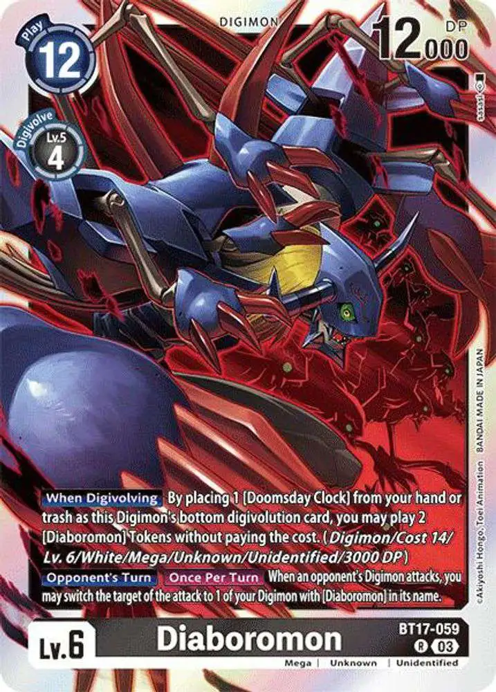 Digimon Trading Card Game Secret Crisis Rare Diaboromon BT17-059