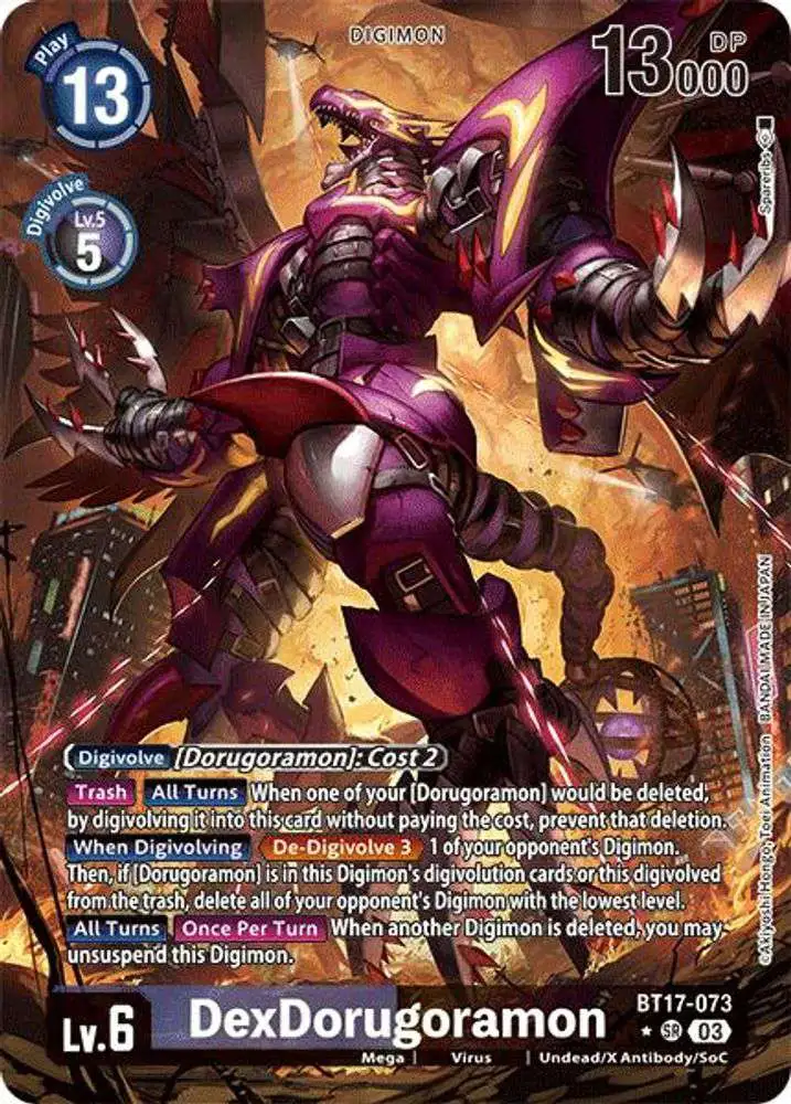 Digimon Trading Card Game Secret Crisis Super Rare DexDorugoramon BT17-073 [Alternate Art]