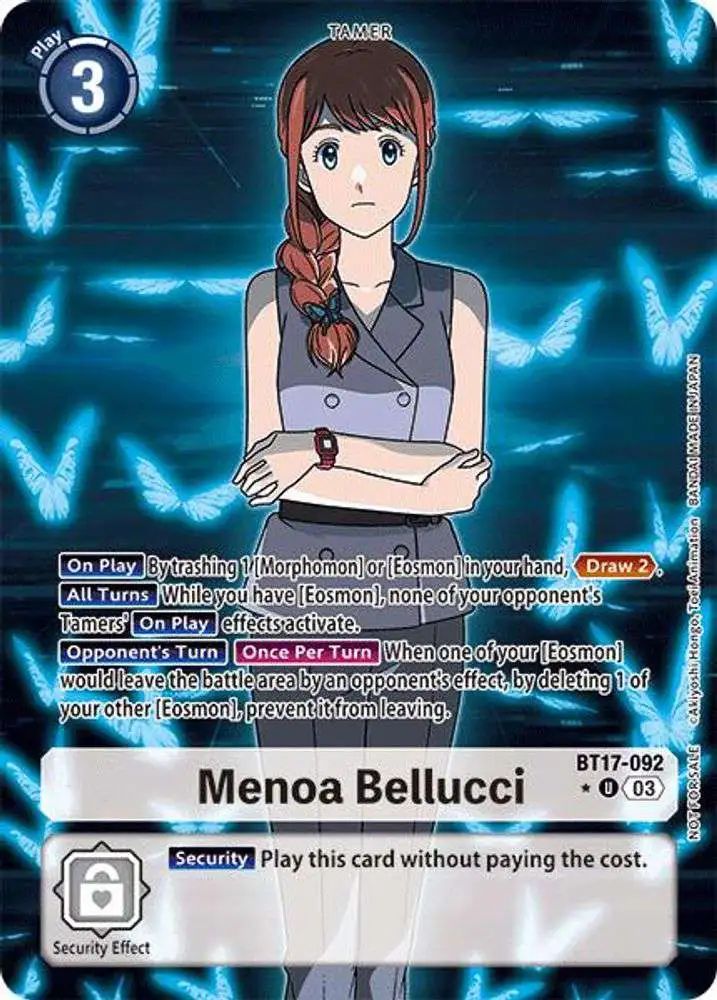 Digimon Trading Card Game Secret Crisis Uncommon Menoa Bellucci BT17-092 [Box Promotion Pack]