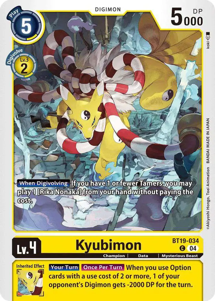 Digimon Trading Card Game Release Special Booster 2.5 Common Kyubimon BT19-034