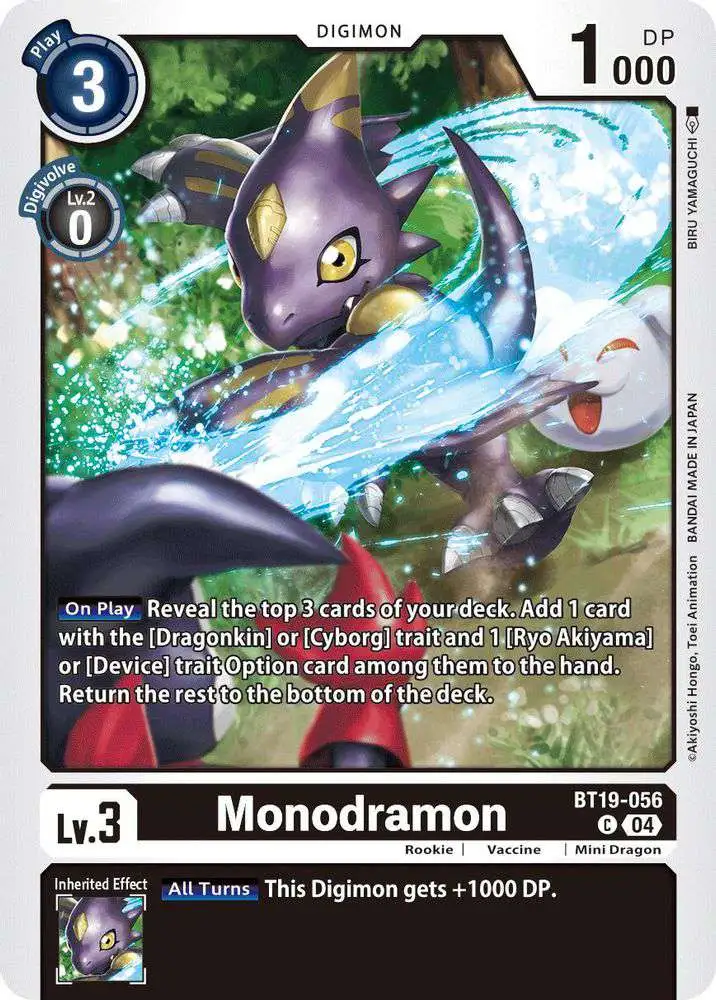 Digimon Trading Card Game Release Special Booster 2.5 Common Monodramon BT19-056