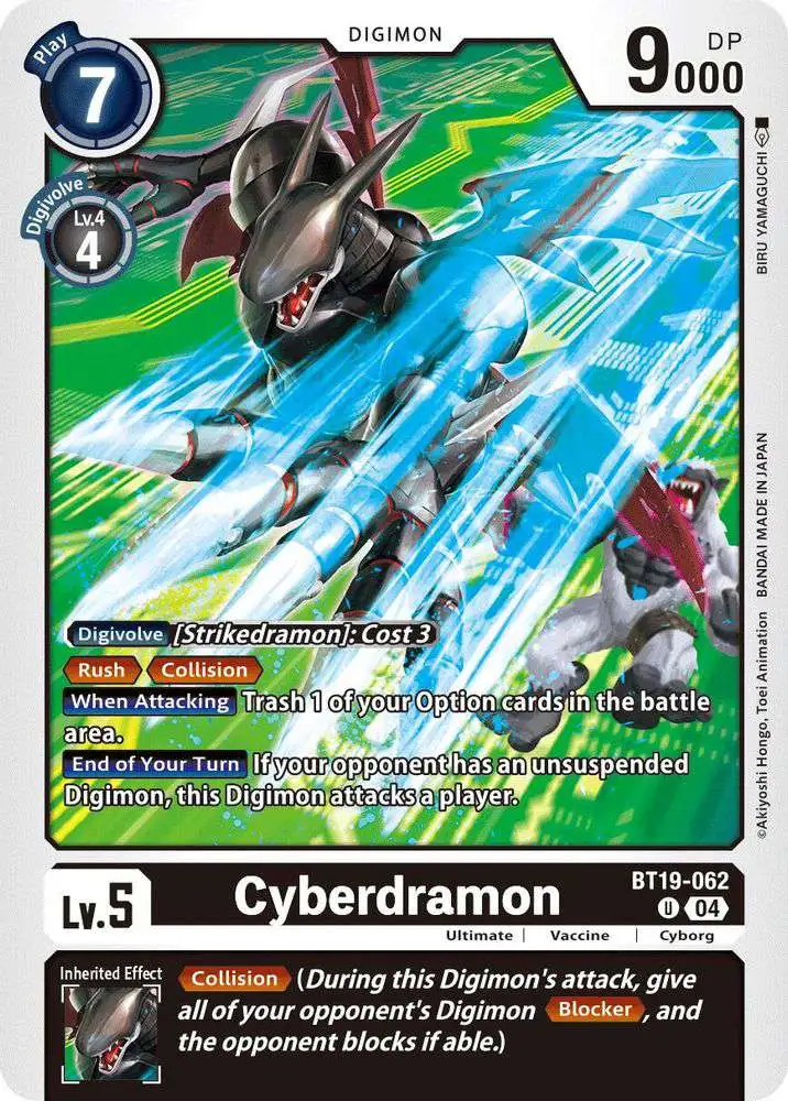Digimon Trading Card Game Release Special Booster 2.5 Uncommon Cyberdramon BT19-062