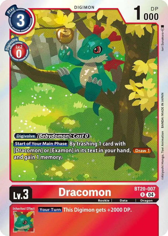 Digimon Trading Card Game Release Special Booster 2.5 Rare Dracomon BT20-007