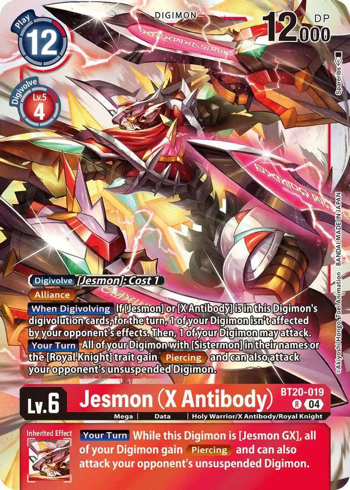 Digimon Trading Card Game Release Special Booster 2.5 Rare Jesmon (X Antibody) BT20-019