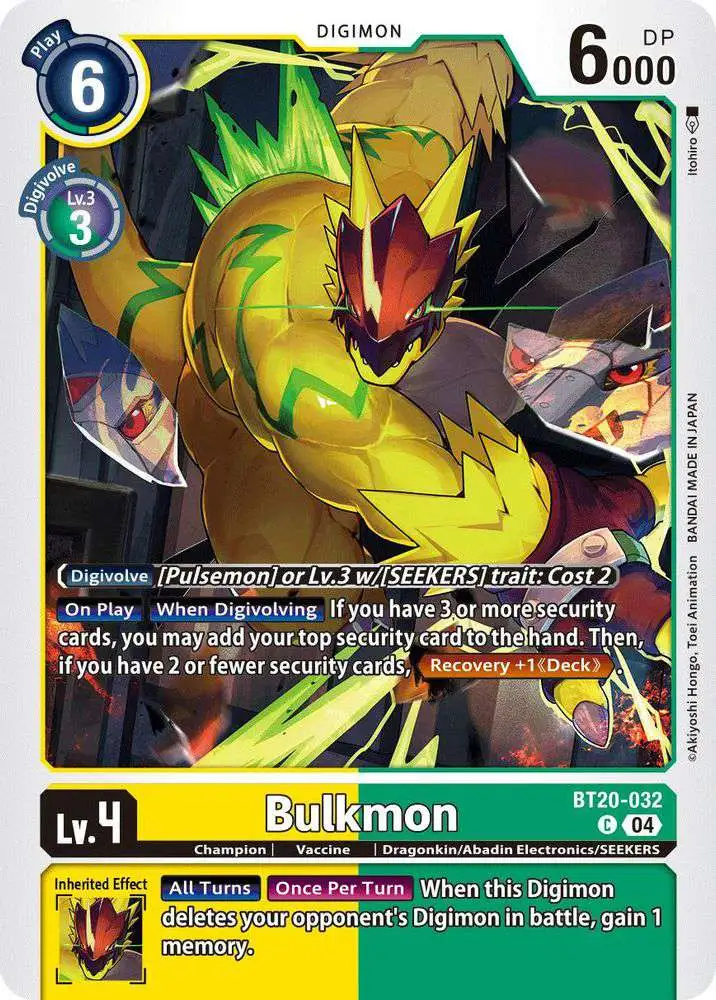 Digimon Trading Card Game Release Special Booster 2.5 Common Bulkmon BT20-032