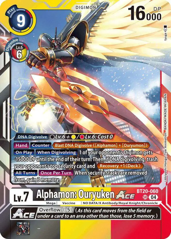 Digimon Trading Card Game Release Special Booster 2.5 Super Rare Alphamon: Ouryuken ACE BT20-060