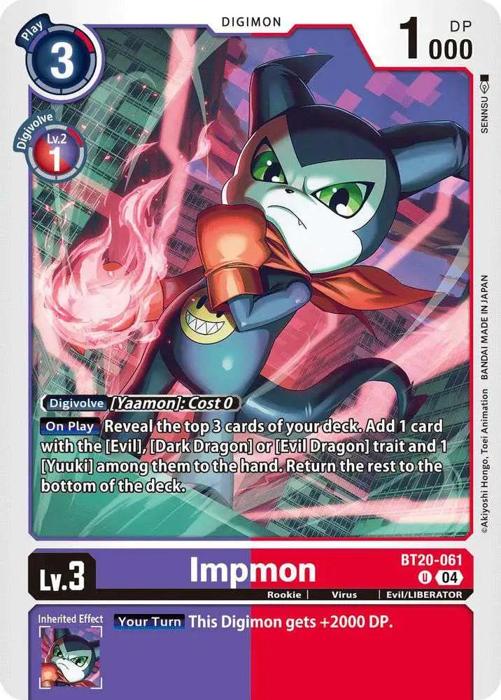 Digimon Trading Card Game Release Special Booster 2.5 Uncommon Impmon - BT20-061 BT20-061