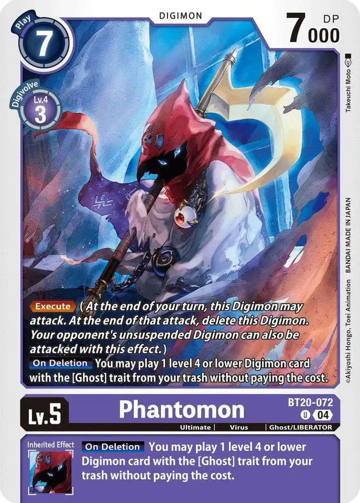 Digimon Trading Card Game Release Special Booster 2.5 Uncommon Phantomon BT20-072