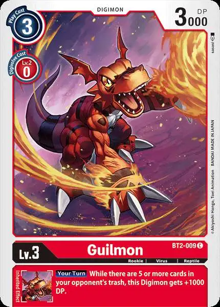 Digimon Trading Card Game Release Special Booster Common Guilmon BT2-009