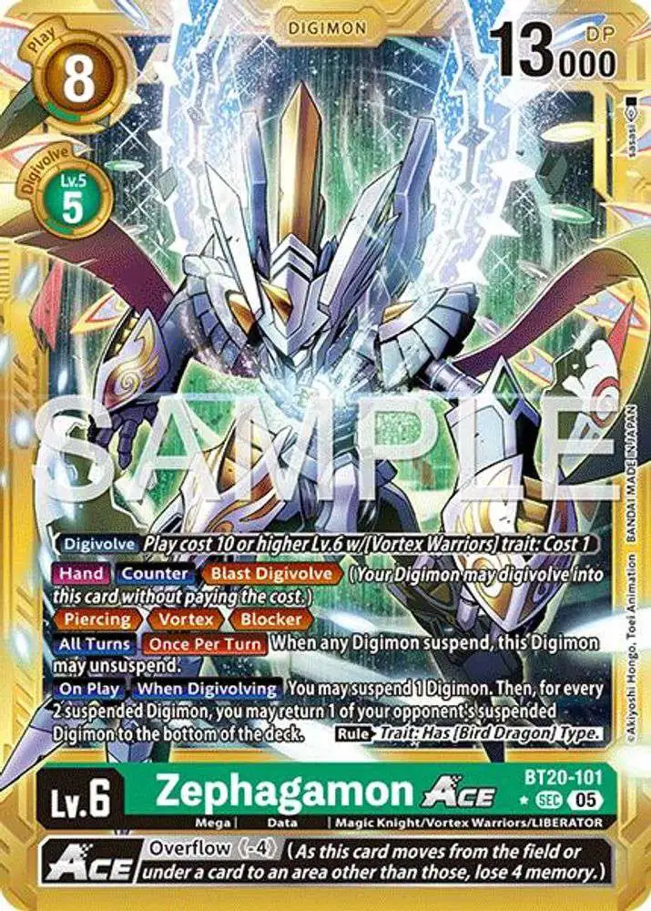 digimon gold cards Trading Card Game Advanced Booster Digimon Generation Single Card Secret Rare Zephagamon ACE BT20-101 Border Ukkomon (Gold Border) (BT16-082) -