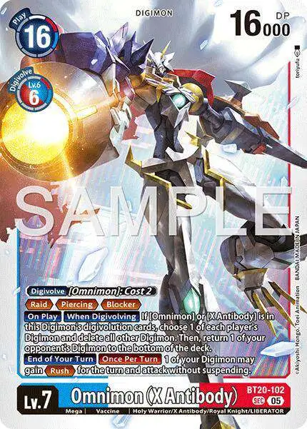 Trading Card Game Advanced Booster Digimon Generation Secret Rare Omnimon  BT20-102 [X Antibody Reprint]