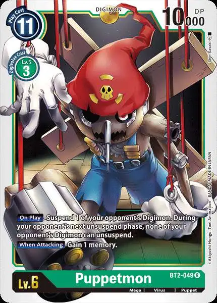 Digimon Trading Card Game Release Special Booster Rare Puppetmon BT2-049