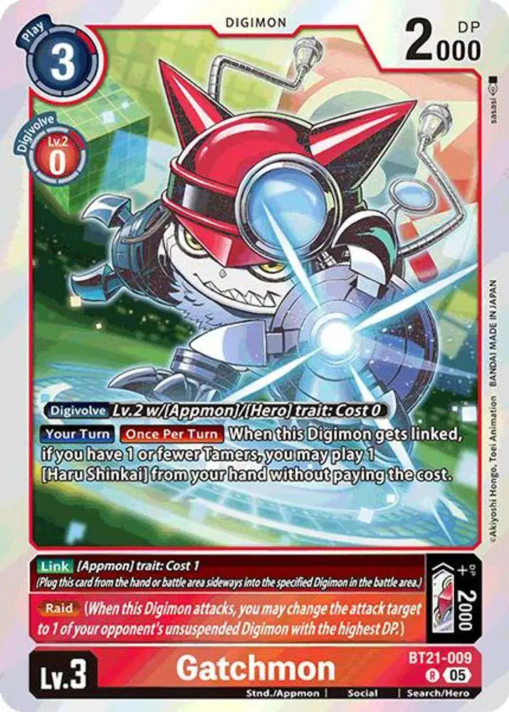 Digimon Trading Card Game World Convergence Rare Gatchmon BT21-009