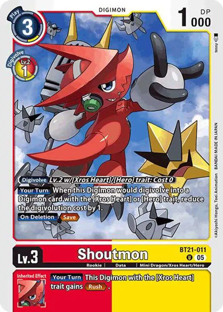 Digimon Trading Card Game World Convergence Uncommon Shoutmon BT21-011