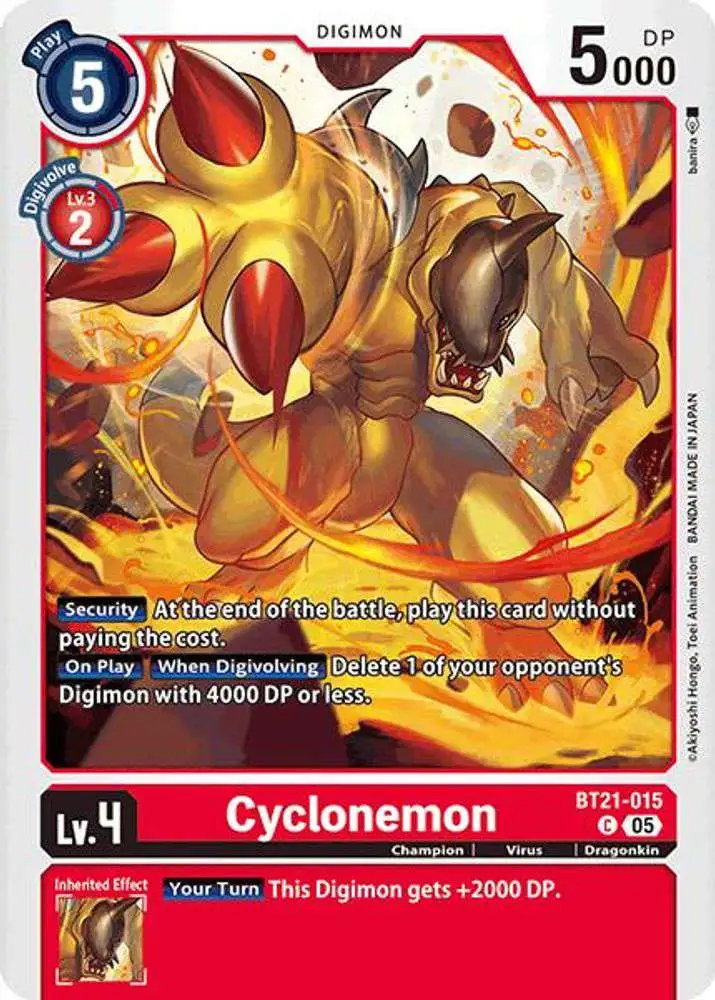 Digimon Trading Card Game World Convergence Common Cyclonemon BT21-015