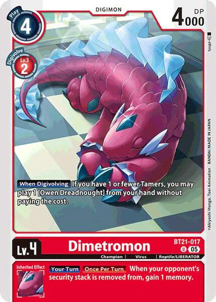 Digimon Trading Card Game World Convergence Uncommon Dimetromon BT21-017