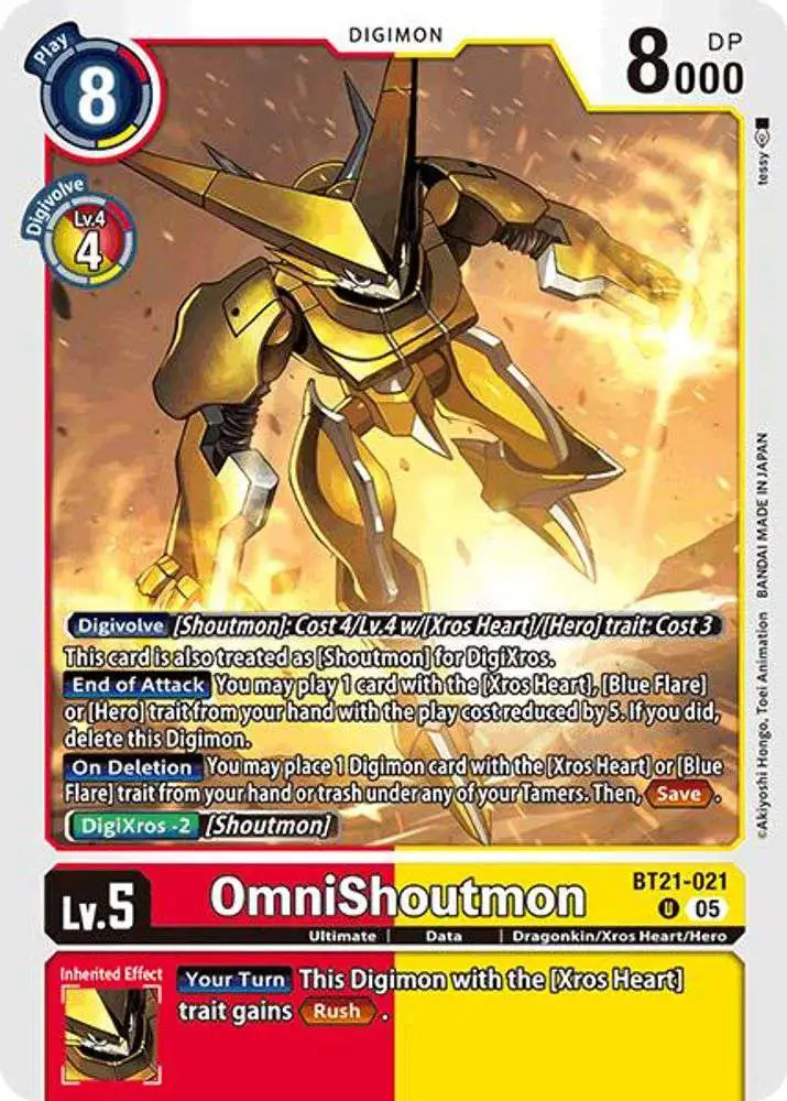 Digimon Trading Card Game World Convergence Uncommon OmniShoutmon BT21-021