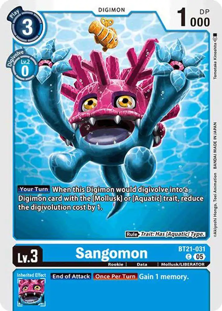 Digimon Trading Card Game World Convergence Common Sangomon BT21-031