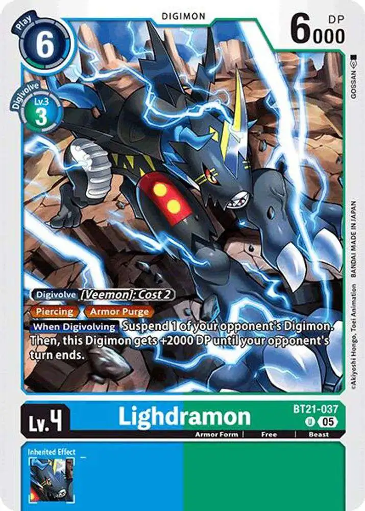 Digimon Trading Card Game World Convergence Uncommon Lighdramon BT21-037