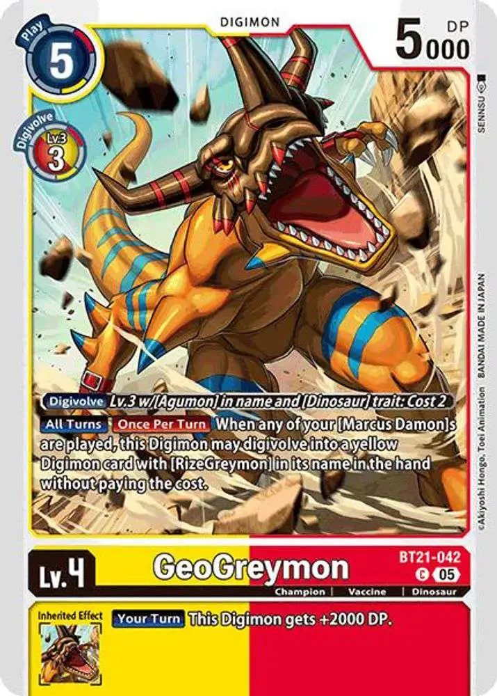 Digimon Trading Card Game World Convergence Common GeoGreymon BT21-042