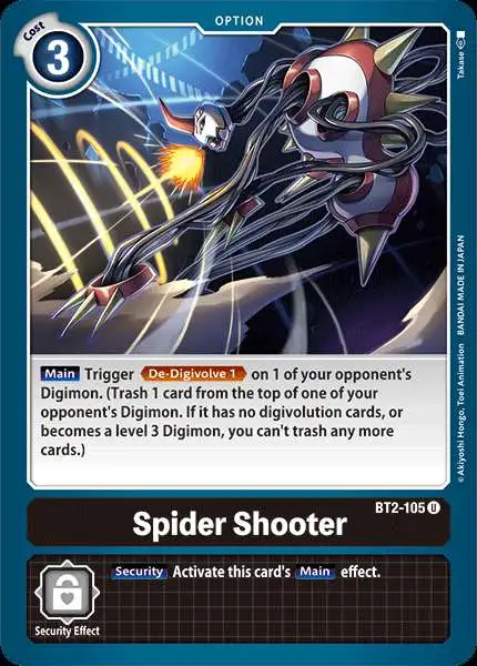 Digimon Trading Card Game Release Special Booster Uncommon Spider Shooter BT2-105