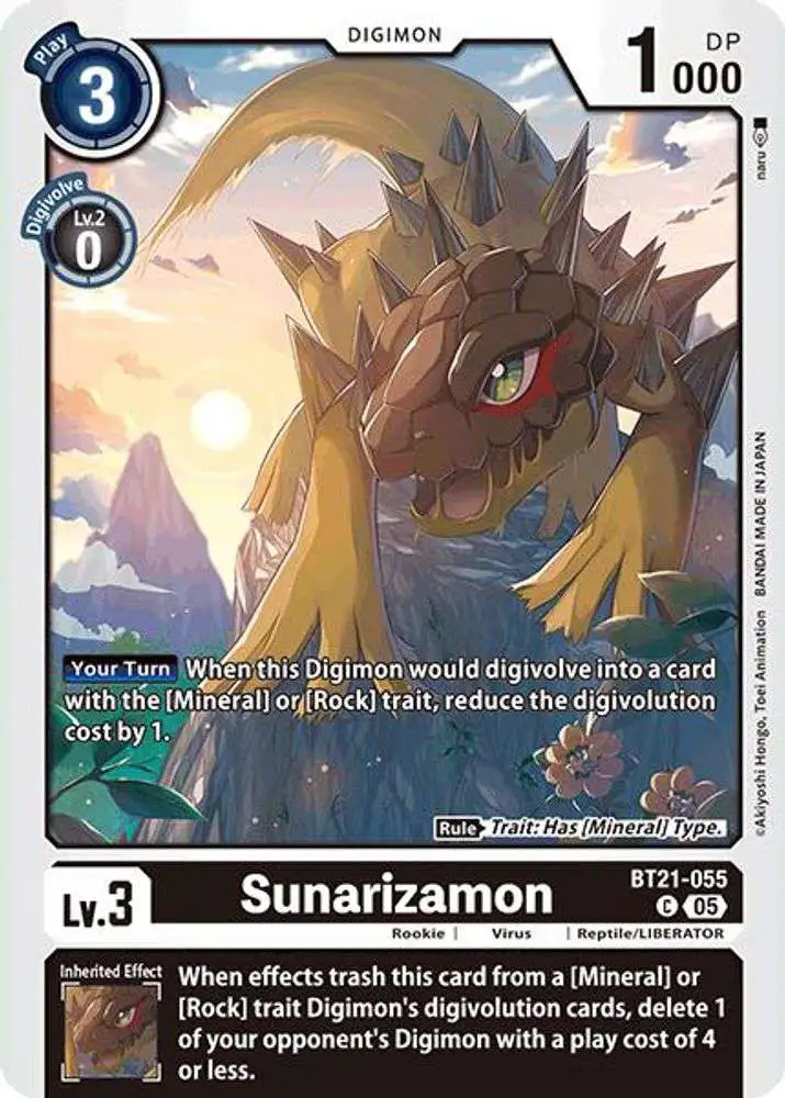 Digimon Trading Card Game World Convergence Common Sunarizamon BT21-055