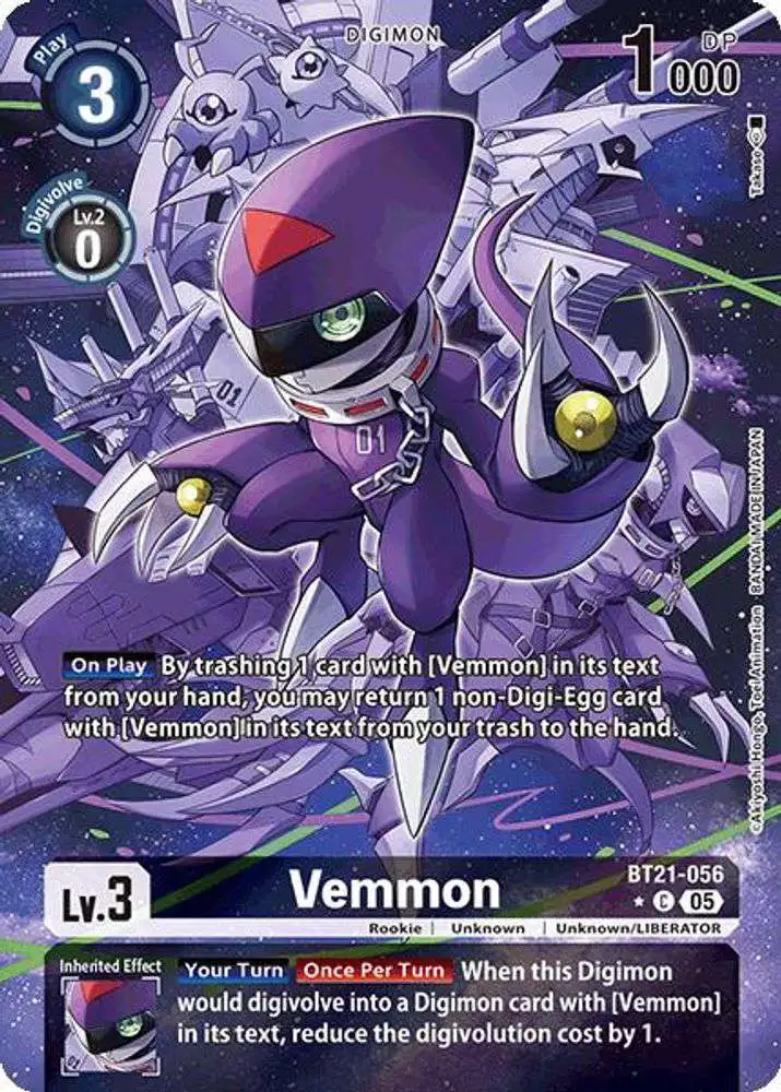 Digimon Trading Card Game World Convergence Common Vemmon BT21-056 [Alternate Art]