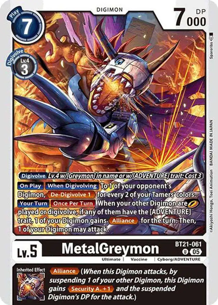 Digimon Trading Card Game World Convergence Uncommon MetalGreymon BT21-061