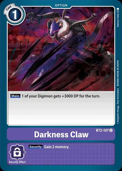 Digimon Trading Card Game Release Special Booster Uncommon Darkness Claw BT2-107