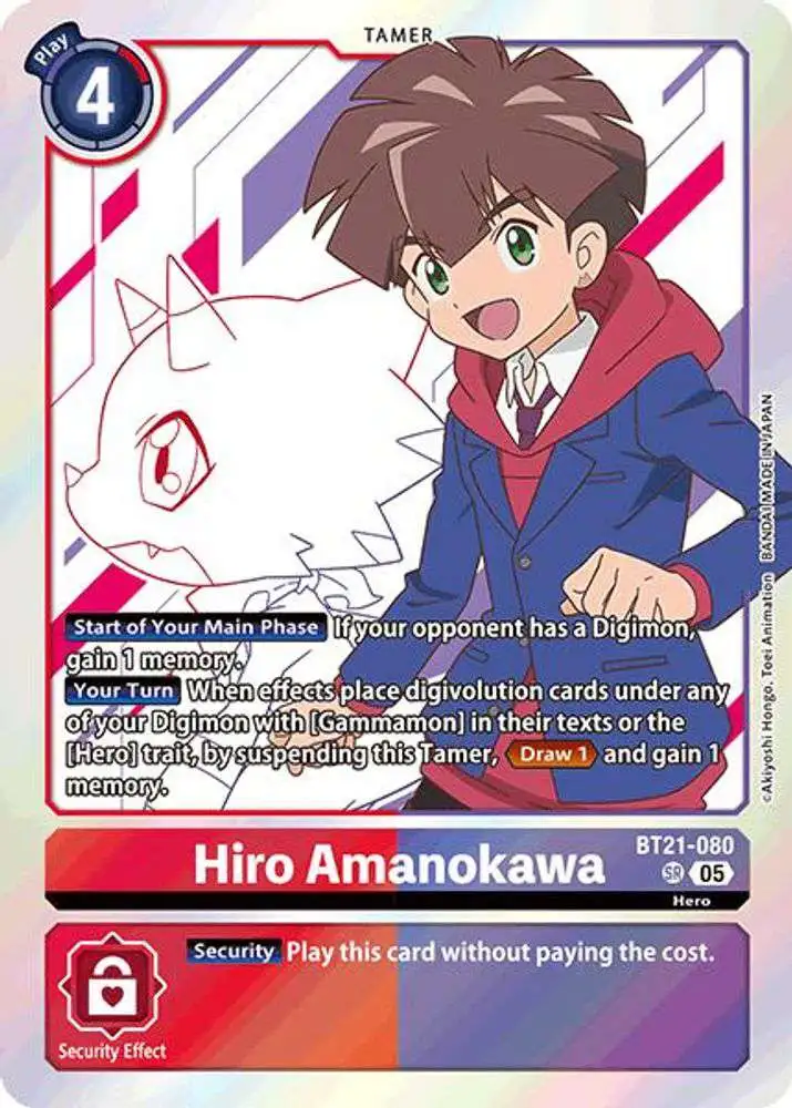 Digimon Trading Card Game World Convergence Super Rare Hiro Amanokawa BT21-080
