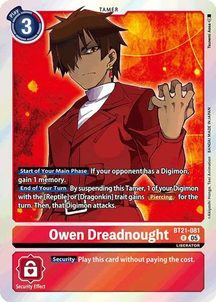 Digimon Trading Card Game World Convergence Rare Owen Dreadnought BT21-081