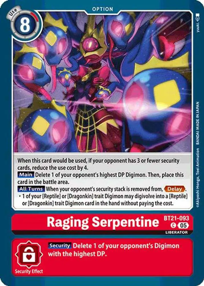 Digimon Trading Card Game World Convergence Common Raging Serpentine BT21-093