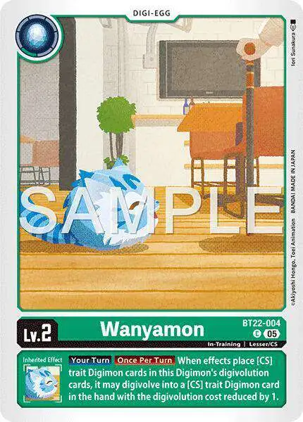 Digimon Trading Card Game Cyber Eden Common Wanyamon BT22-004