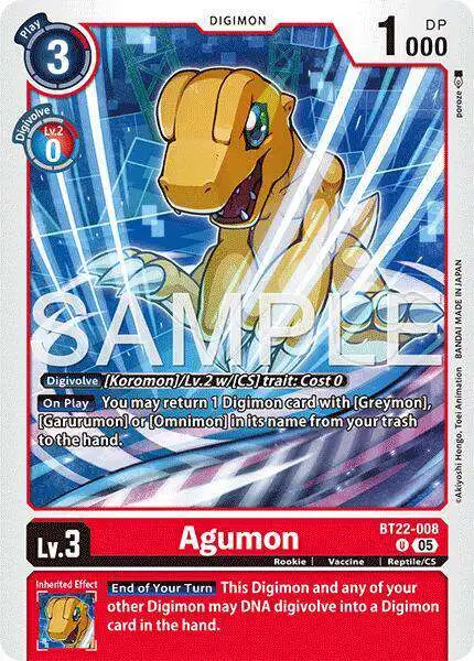 Digimon Trading Card Game Cyber Eden Uncommon Agumon BT22-008