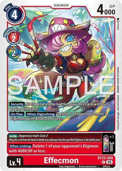 Digimon Trading Card Game Cyber Eden Common Effecmon BT22-009