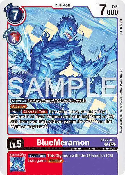 Digimon Trading Card Game Cyber Eden Common BlueMeramon BT22-011