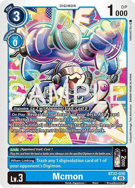 Digimon Trading Card Game Cyber Eden Common Mcmon BT22-016