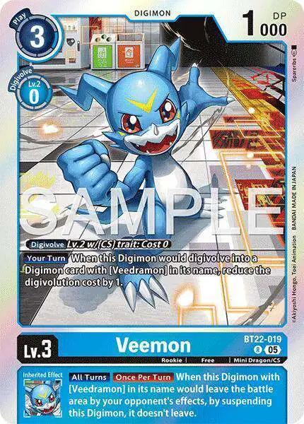 Digimon Trading Card Game Cyber Eden Rare Veemon BT22-019