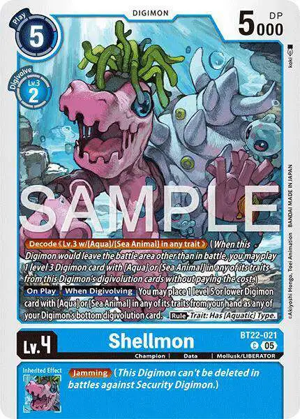 Digimon Trading Card Game Cyber Eden Common Shellmon BT22-021